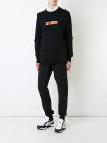 lace-up patched sweatshirt