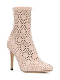 floral laser cut booties 