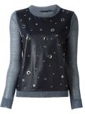 knit sleeve studded top