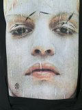 sleeveless face print T-shirt