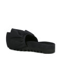 ruffled satin slides