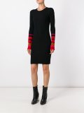 ribbed stripe sleeve dress