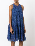 sheer detail flared dress