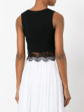 lace-trim cropped top
