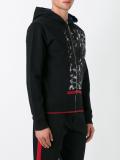 leopard print panel hoodie