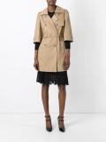cropped sleeve trench coat
