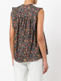 foliage print sleeveless top