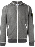 arm patch zipped hoodie