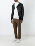 hooded leather jacket