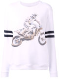 motorcycle print sweatshirt