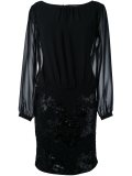sequined semi sheer dress