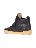 crocodile embossed hi-top sneakers