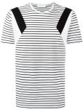 geometric detail striped T-shirt