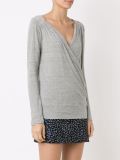 longsleeved cache-coeur blouse