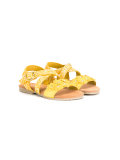 glitter crossover strap sandals