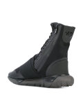 Lace-up panel rubber boots