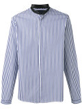 neck detail striped shirt