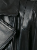 biker jacket with silver tone zippers