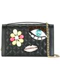 aplique quilted shoulder bag