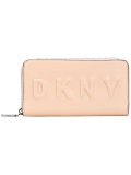 debossed logo zip-around wallet