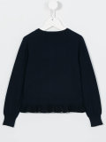 embroidered logo cardigan