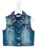 embellished denim gilet