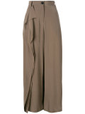 ruffled detail straight trousers