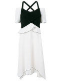 off-shoulder asymmetric dress