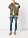 shortsleeved quilted bomber jacket