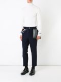 pin detail cropped trousers