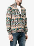 printed zipped cardigan