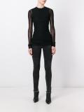 sheer longsleeved knit blouse