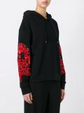 patched sleeves hoodie