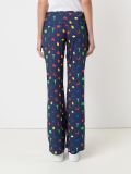 print flared trousers