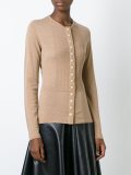 buttoned ribbed knit top