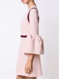 trim panel flared sleeve shift dress