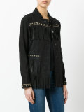 fringed studded shirt jacket