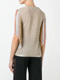 fringed metallic blouse