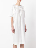 gathered neck dress