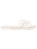 ruched flat sandals