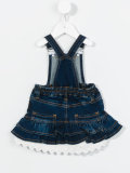 embellished layered denim dress