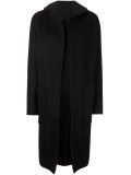 draped hooded coat