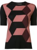 geometric pattern shortsleeved blouse