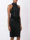 zipped detailing fitted dress