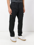 striped panel trousers