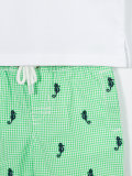 gingham seahorse embroidered short set