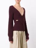 cut-off detailing V-neck blouse