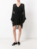 flared sleeves sheer dress