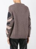 patterned round neck jumper