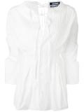 pleated bib blouse